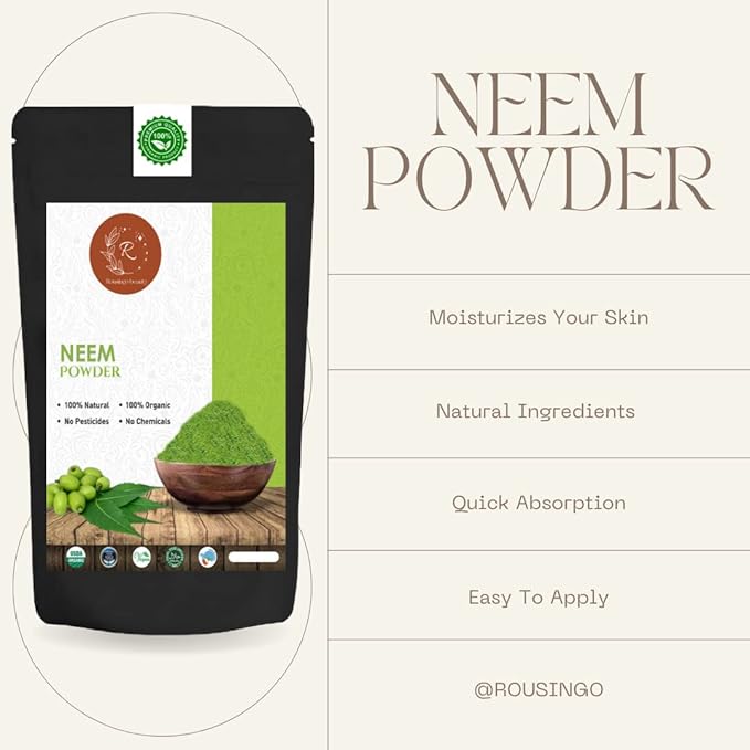 Neem Powder | Wild Crafted | Support Skin Health & Hair Growth | 100% Pure Neem Leaf Powder | Azadirachta Indica (200g)