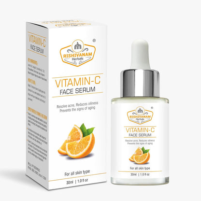 Rishivanam Herbals Vitamin C Daily Glow Face Serum – 30ml for Glowing Skin, Dark Spot Reduction | 50x Vitamin C, Turmeric & Niacinamide, Fragrance-Free