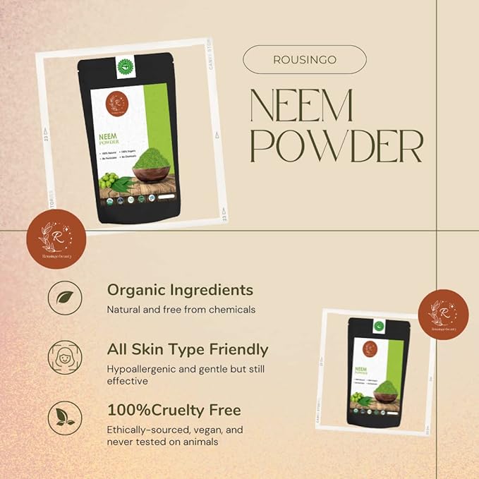 Neem Powder | Wild Crafted | Support Skin Health & Hair Growth | 100% Pure Neem Leaf Powder | Azadirachta Indica (200g)