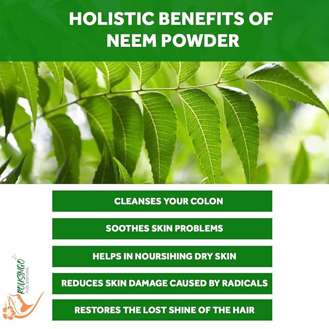 Neem Powder | Wild Crafted | Support Skin Health & Hair Growth | 100% Pure Neem Leaf Powder | Azadirachta Indica (200g)