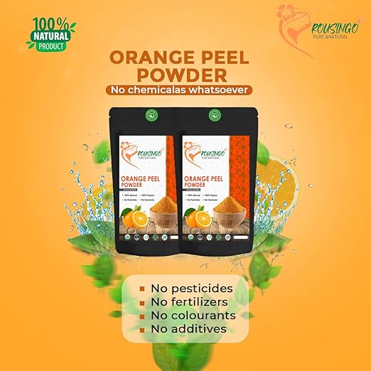 100% Pure Organic Orange Peel Powder for Glowing Skin - All-Natural, Chemical-Free, 200g