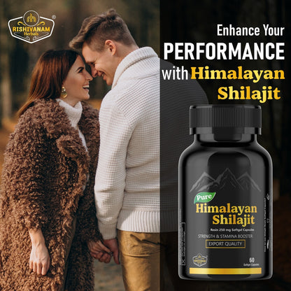 Rishivanam Herbals Shilajit – 100% Pure Himalayan Shilajit | 60 Capsules for Stamina, Energy & Healthy Testosterone Levels